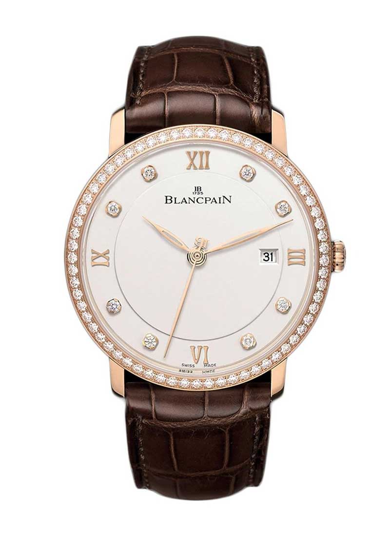 Blancpain Villeret Ultraplate 40mm Automatic in Rose Gold with Diamond Bezel