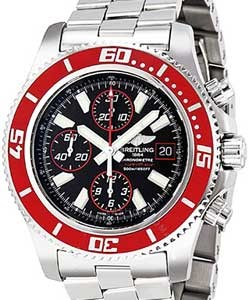 Superocean II Chronograph 44mm - Limited Edition to 2000 pcs. Stainless Steel on Bracelet with Black Dial Red Bezel
