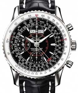 Montbrillant Mens Datora Chronograph Automatic Watch Stainless Steel on Bracelet with Black Dial