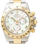 Daytona 2-Tone in Steel with Yellow Gold Tachymeter Bezel on Oyster Bracelet with MOP Roman Dial