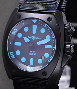 BR 02-92 Automatic in Steel on Rubber with Carbon Fiber Dial