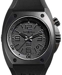 BR 02-92 Marine Automatic in Black PVD Steel On Black Rubber Strap with Black Dial