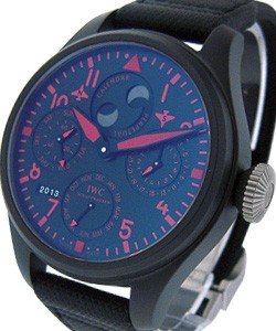 Pilot''''s Perpetual Calendar TOP GUN Boutique in Ceramic  on Black Strap with Black Dial