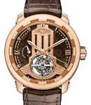 Twenty 8 Eight Regulator ASW Horizons in Rose Gold On Brown Crocodile Leather Strap with Chocolate Brown Dial