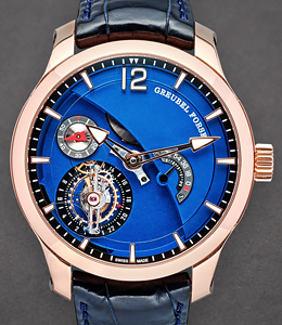 Tourbillon 24 Seconds Contemporain in Rose Gold On Blue Crocodile Strap with Royal Blue Dial