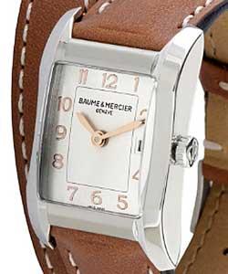 Hampton 22mm  Quartz in Steel on Brown Leather Strap with Silver Dial