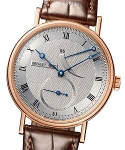Classique Reserve de Marche in Rose Gold on Brown Leather Strap with Silver Dial