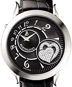 Volta II Swiss Quartz in Steel on Black Alligator Strap with Black Opaline Diamond Dial