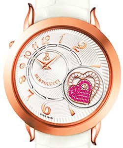 Volta II Swiss Quartz in Rose Gold with Sapphire on White Alligator Strap with White Silvered Opaline Dial