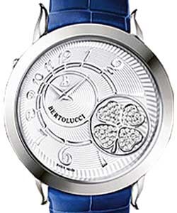 Volta II Swiss Quartz in Steel on Blue Alligator Strap with White Silvered Opaline Dial