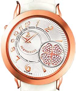 Volta II Swiss Quartz in Rose Gold with Sapphire on White Alligator Strap with White Silvered Opaline Dial