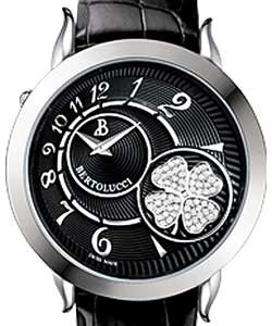 Volta II Swiss Quartz in Steel on Black Alligator Strap with Black Opaline Diamond Dial