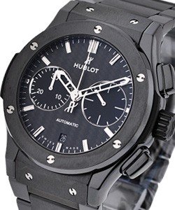 Classic Fusion 45mm Chronograph in Ceramic On Black Ceramic Bracelet with Black Carbon Fiber Dial