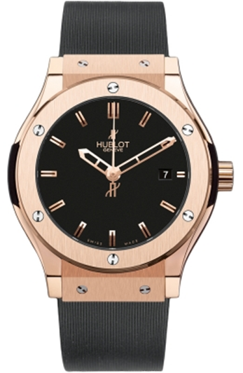 Classic Fusion King 42mm Automatic in Rose Gold On Black Rubber Strap with Mat Black Dial