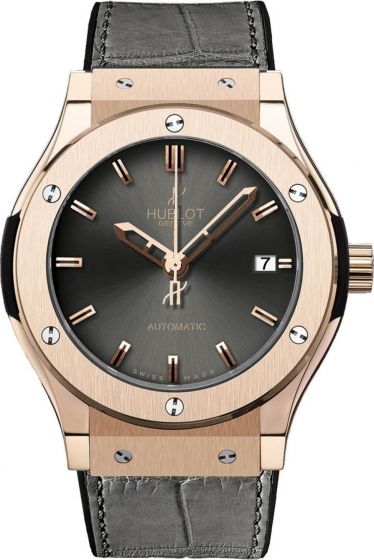 Classic Fusion  Automatic 38mm in Rose Gold On Black Crocodile Strap with Mat Black Dial