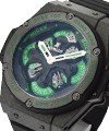 King Power Unico King Cash in Carbon Fiber  on Black Rubber Strap with Black and Green Skeleton Dial