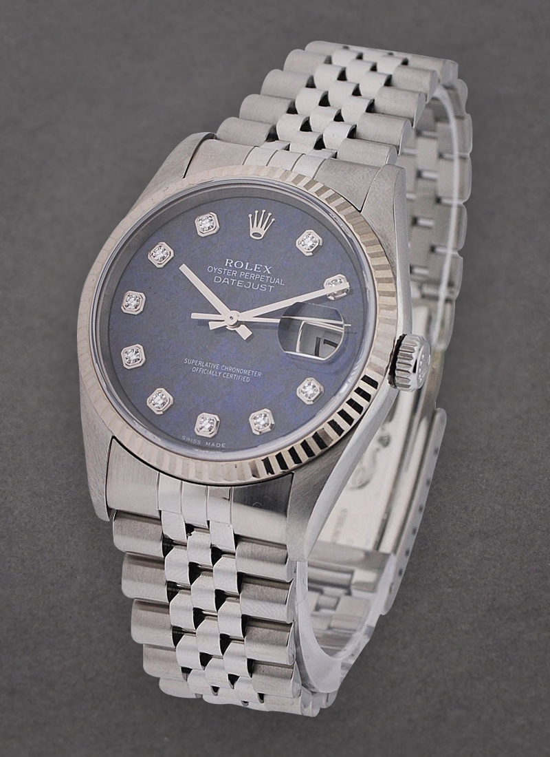 Pre-Owned Rolex Datejust 36mm with White Gold Fluted Bezel