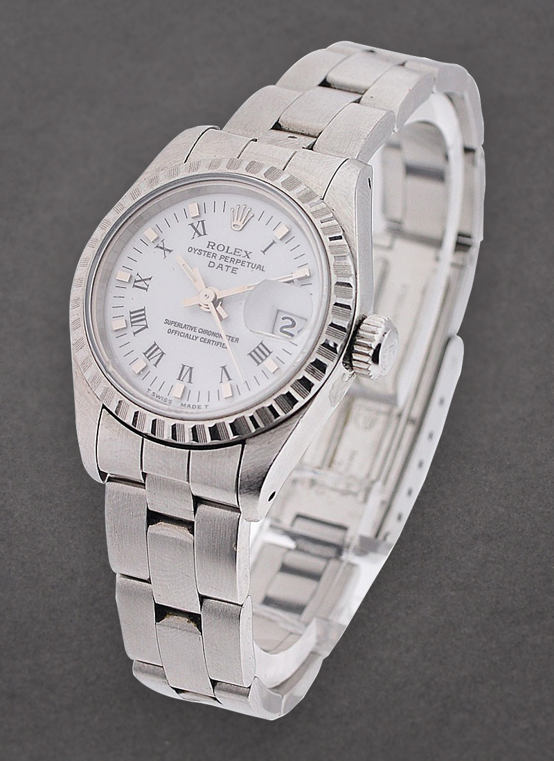 Pre-Owned Rolex Lady''s Date in Steel with Engine Bezel