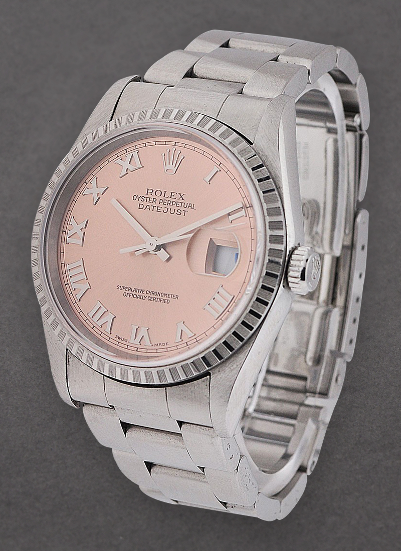 Pre-Owned Rolex Datejust 36mm in Steel with Engine-Turned Bezel