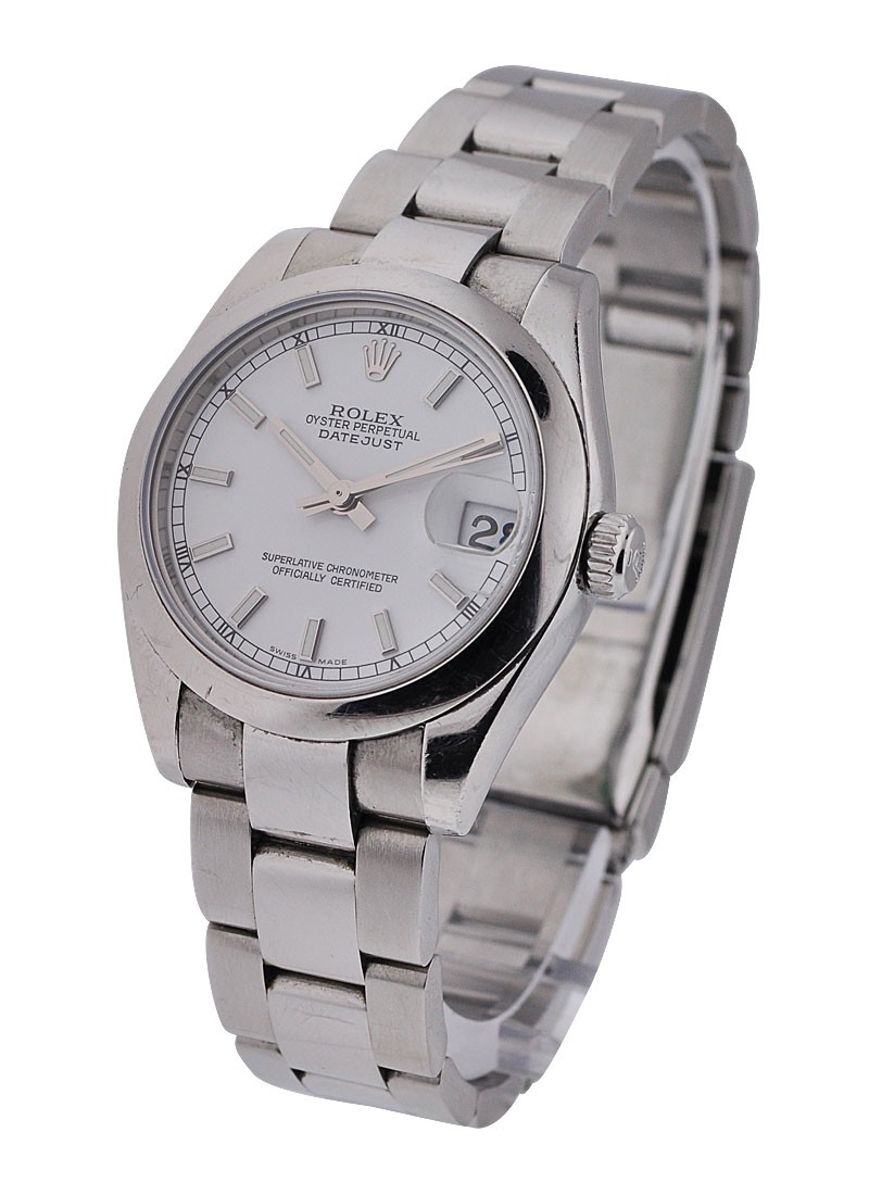 Pre-Owned Rolex Mid Size Datejust 31mm in Steel with Smooth Bezel