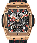 Materpiece MP 06 Senna in Rose Gold ON Black and Red Perforated Leather Strap - Skeleton Dial