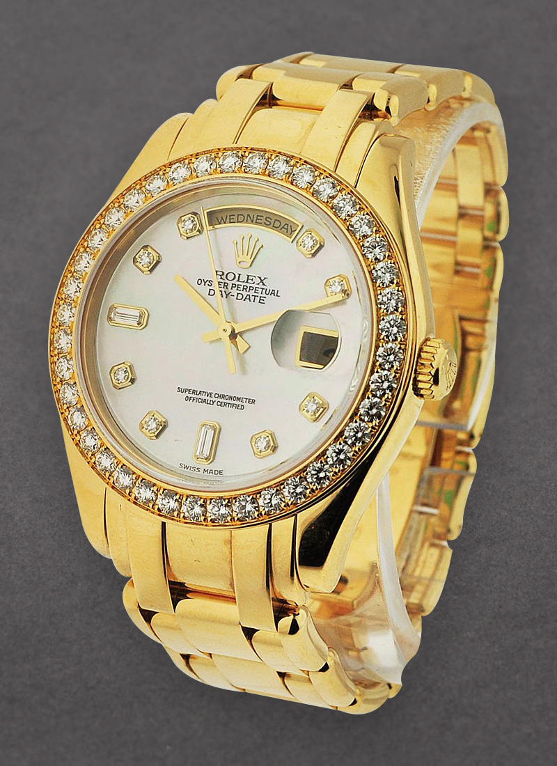 Pre-Owned Rolex Masterpiece Day Date in Yellow Gold with Diamond Bezel