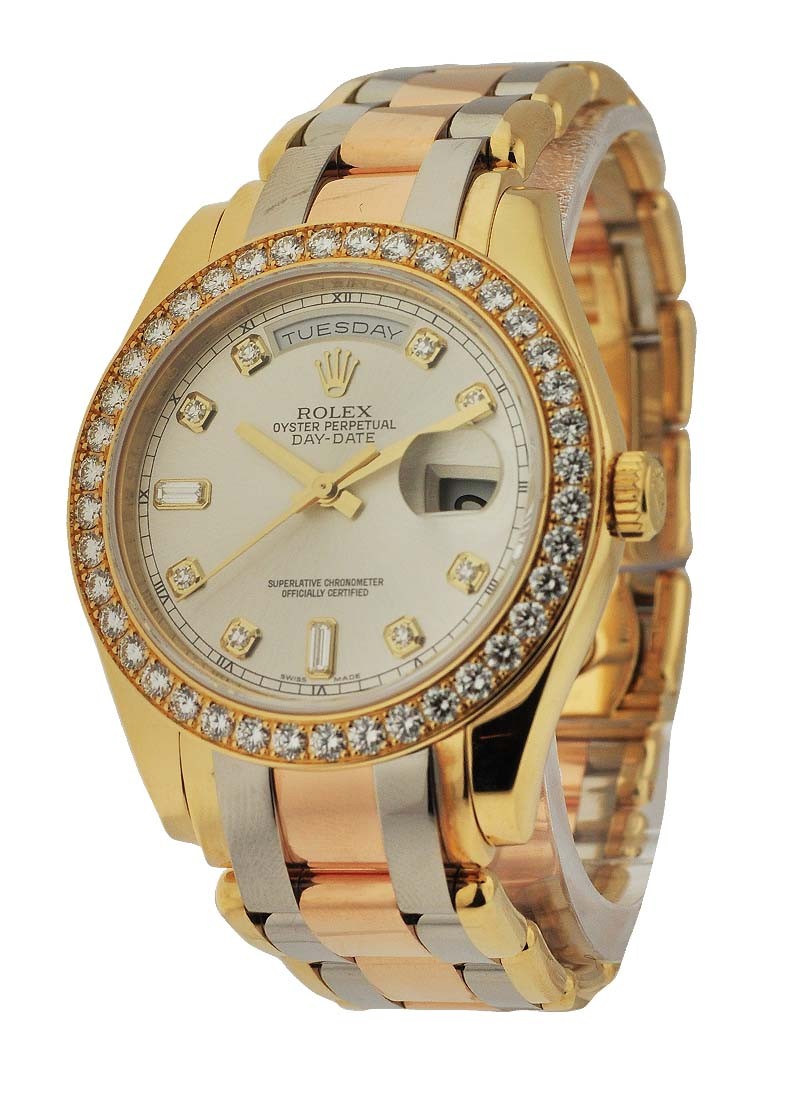 Pre-Owned Rolex Tridor Masterpiece Day Date with Yellow Gold Diamond Bezel