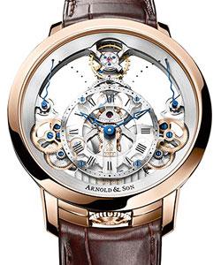 Time Pyramid Series 45mm in Rose Gold on Brown Crocodile Leather Strap with Skeletonized Dial