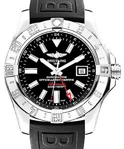 Avenger GMT II Men's Automatic in Steel On Black Rubber Strap with Black Dial