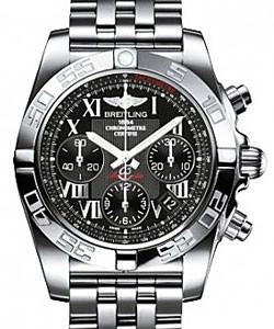 Chronomat 41 Men's Automatic in Steel On Steel Bracelet with Black DIal