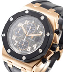Royal Oak Offshore Choronograph 42mm in Rose Gold on Black Rubber Strap with Black Arabic Dial