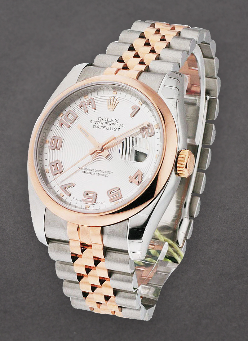 Rolex Unworn Datejust 36mm in Steel with Rose Gold Domed Bezel