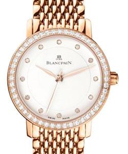 Villeret 29mm Automatic in Rose Gold with Diamond Bezel On Rose Gold Bracelet with White Opaline Diamond Dial