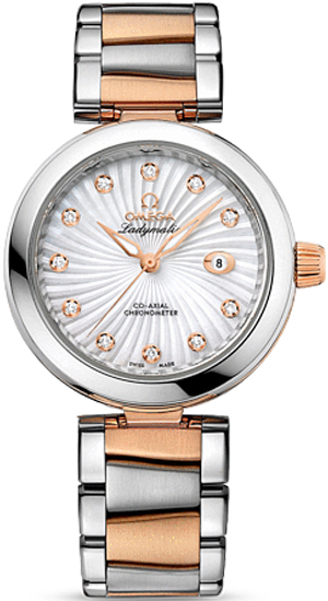 DeVille Ladymatic in 2-Tone on Steel and Rose Gold Bracelet with White MOP Diamond Dial