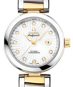 DeVille Ladymatic Automatic in 2-Tone Steel and Yellow Gold Bracelet - White MOP Diamond Dial