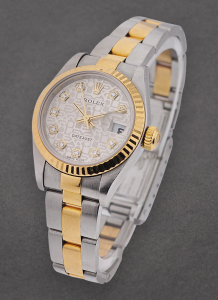 Pre-Owned Rolex 178273 Mid Size Datejust 31mm in Steel with Yellow Gold Fluted Bezel 178273