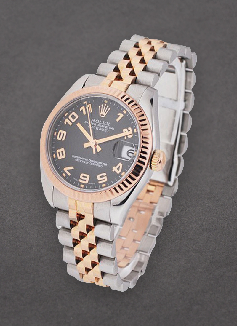 Pre-Owned Rolex Mid Size Datejust - Steel with Rose Gold Fluted Bezel