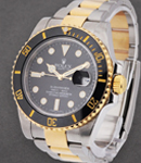 Submariner 2-Tone with Ceramic Bezel Ref 116613 on Oyster Bracelet with Black Dial