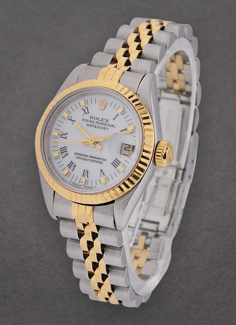 Pre-Owned Rolex Ladies 2-Tone Datejust in Steel with Yellow Gold Fluted Bezel