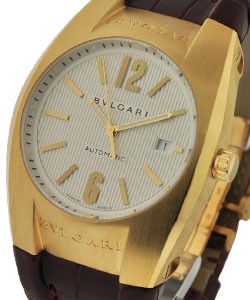 Ergon with Diamond Bezel Yellow Gold on Strap with Silver Dial