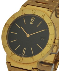 Bvlgari-Bvlgari in Yellow Gold on Bracelet with Black Dial