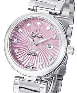 DeVille Ladymatic 34mm in Steel on Steel Bracelet with Pink MOP Diamond Dial