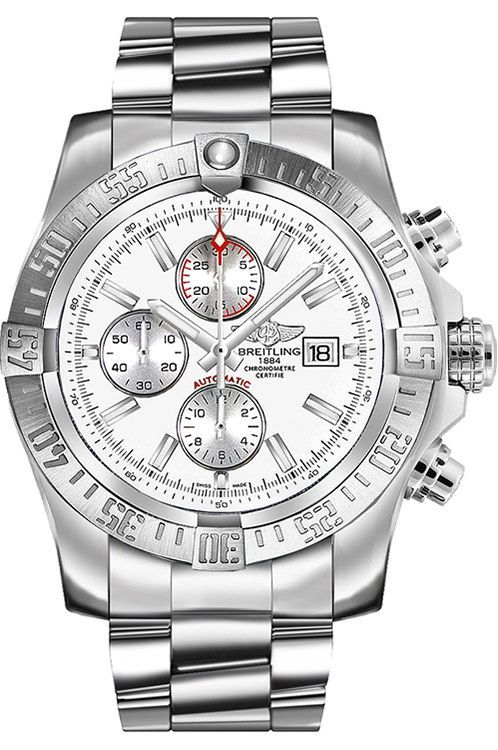 Super Avenger II Chronograph in Steel on Steel Bracelet with Silver Dial
