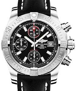 Avenger Men's Chronograph Automatic Watch On Black Leather Strap with Black Dial