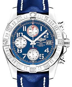 Avenger II GMT Men's Automatic in Steel On Blue Leather Strap with Blue Arabic Dial