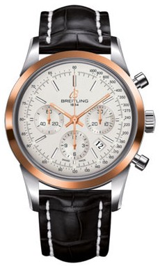 Breitling Transocean Chronograph Two Tone in Steel with Rose Gold Bezel
