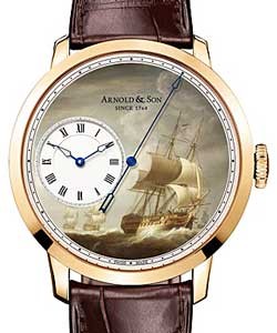 East India Company Set 44mm Automatic in Rose Gold on Brown Crocodile Strap with Hand Painted MOP Dial
