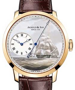 East India Company Set 44mm Automatic in Rose Gold on Brown Crocodile Strap with Hand Painted MOP Dial