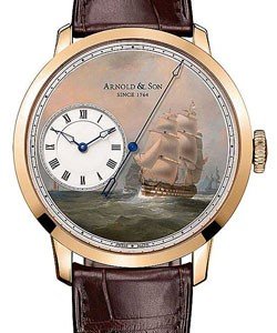 TB Victory East India 44mm in Rose Gold On Brown Crocodile Strap with MOP Dial