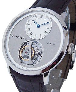 UTTE Mens 42mm in Palladium on Black Crocodile Strap  Gray - Silver Dial